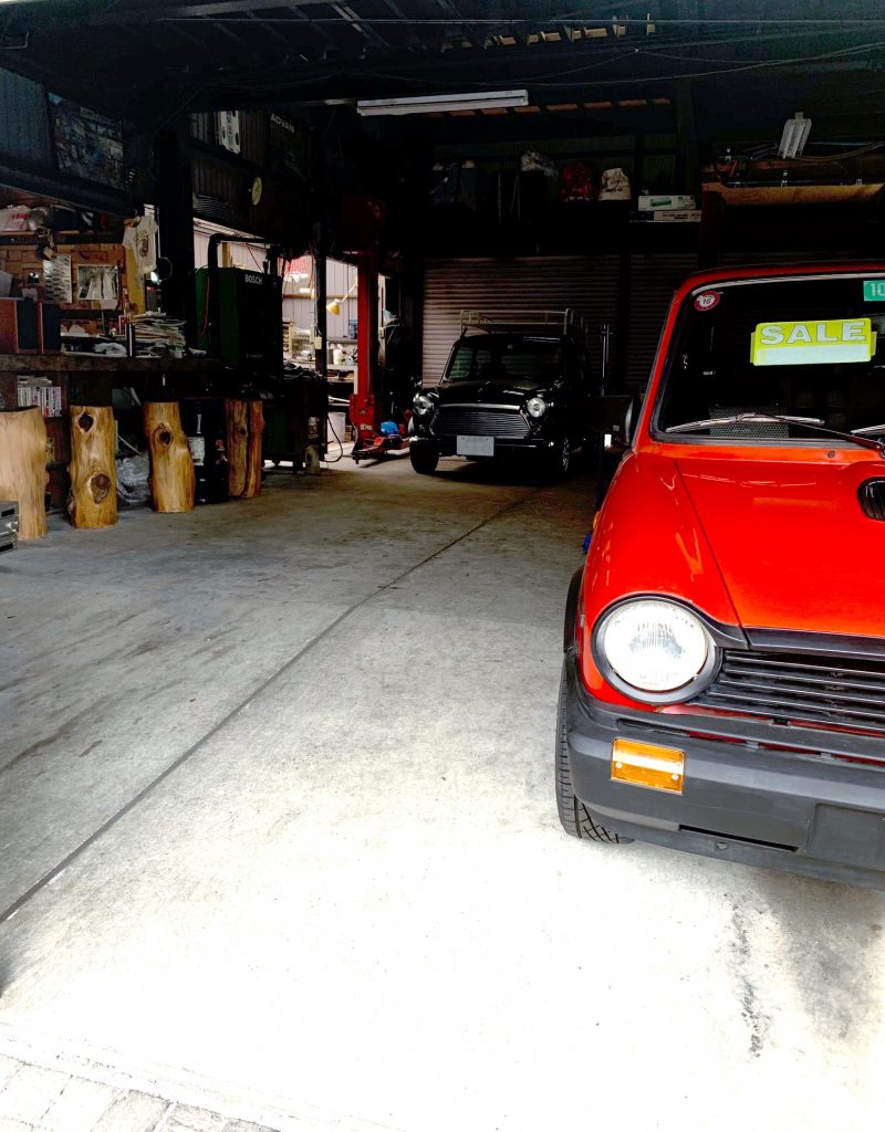 my mini in a garage